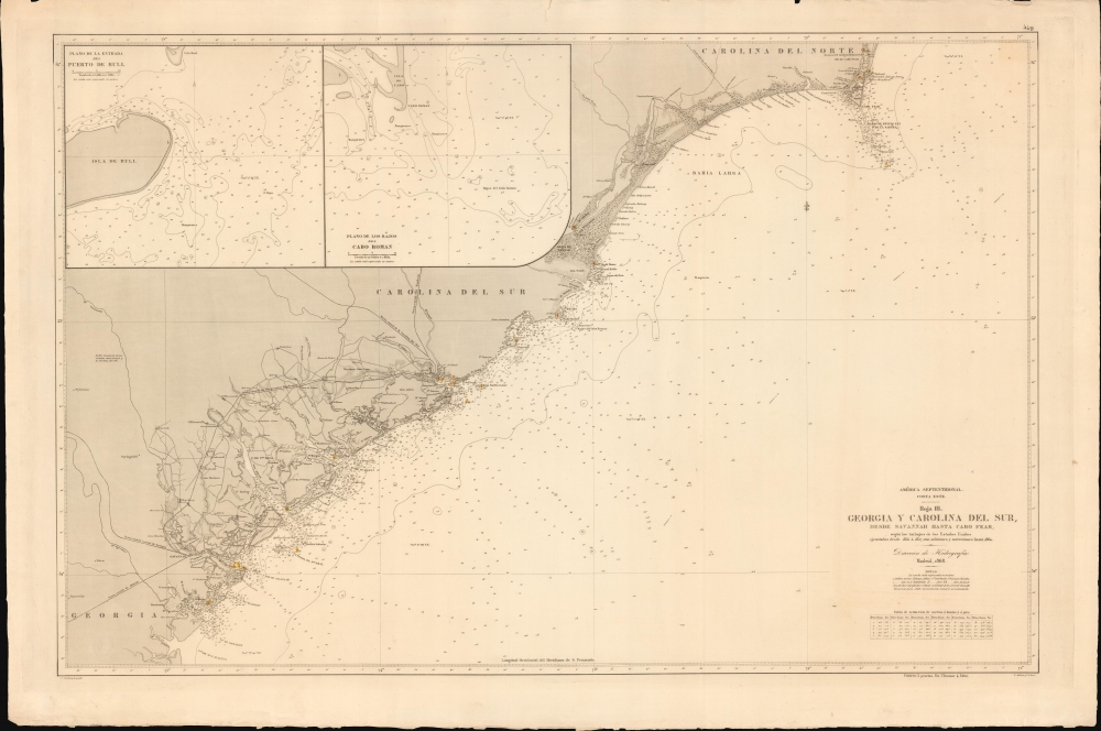 América Septentrional, Costa Este. Hoja III. Georgia y Carolina del Sur desde Savannah hasta cabo Fear. - Main View