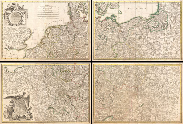 Carte de L'Empire D'Alemagne avec les Etats de Boheme. - Main View