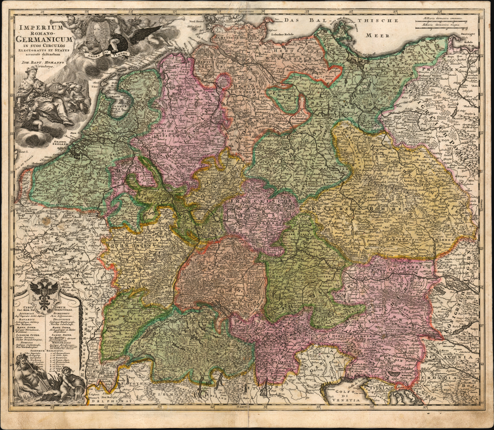 Imperium Romano-Germanicum in suos Circulos Electoratus et Status accurate distinctum a Ioh. Bapt. Homanno Norimbergae. - Main View