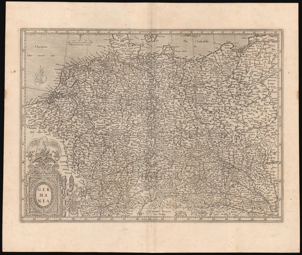 1585 Mercator's Map of Germany