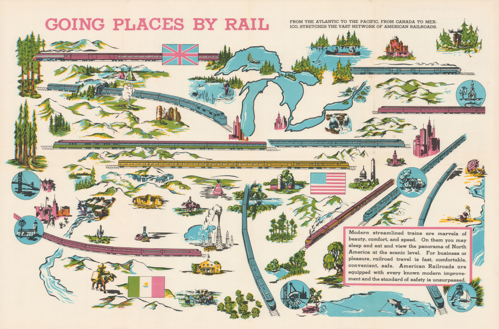 1950 AAR Pictorial Railroad Map of North America