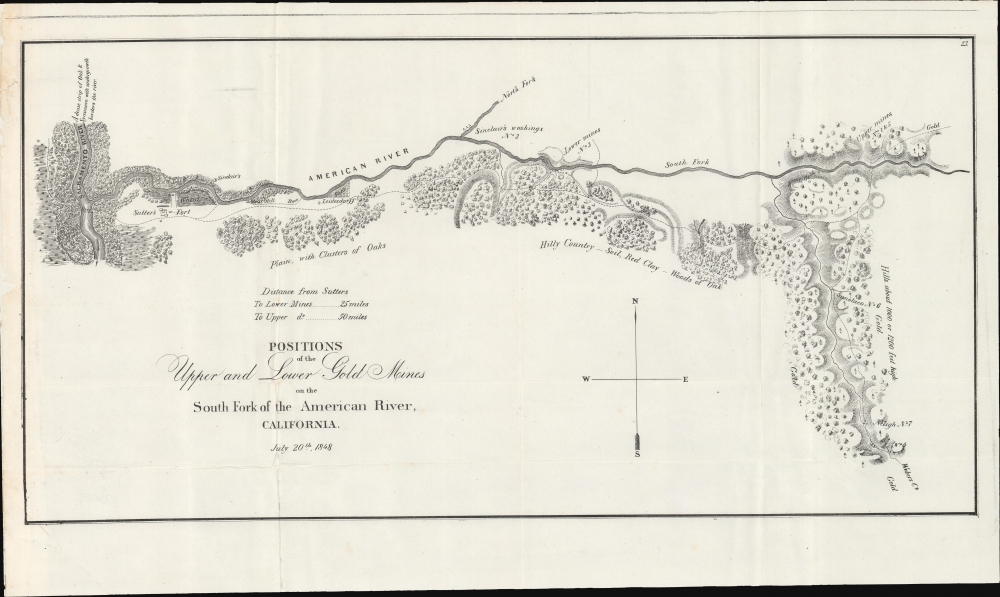 Topographical Sketch of the Gold and Quicksilver District of California. / Positions of the Upper and Lower Gold Mines on the South Fork of the American River, California. / Upper Mines. / Lower Mines or Mormon Diggings. - Alternate View 3