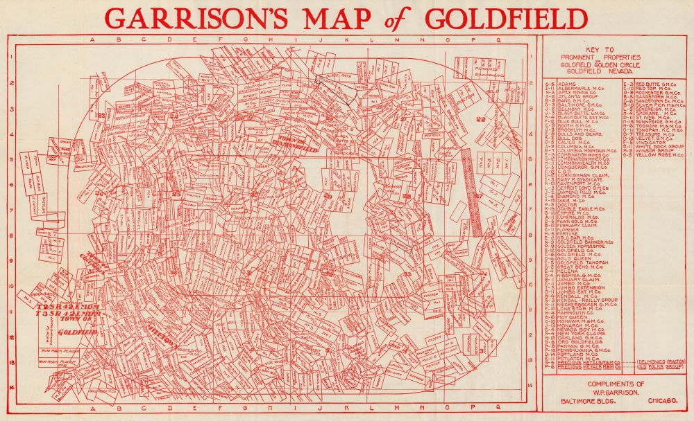 Garrison's Map of Goldfield. - Main View