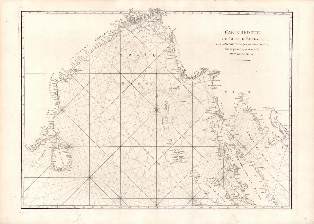 Carte Reduite du Golfe de Bengale, depuis L'Isle de Ceyland jusqu'au Golfe de Siam avec la partie Septentrionale du Detroit de Malac. - Main View