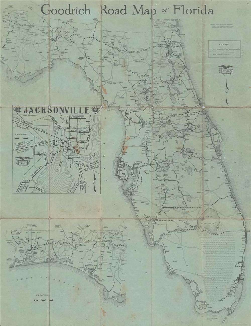 Goodrich Road Map of Florida. - Main View