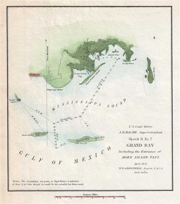 Sketch H. No. 7 Grand Bay Including the Entrance of Horn Island Pass. - Main View