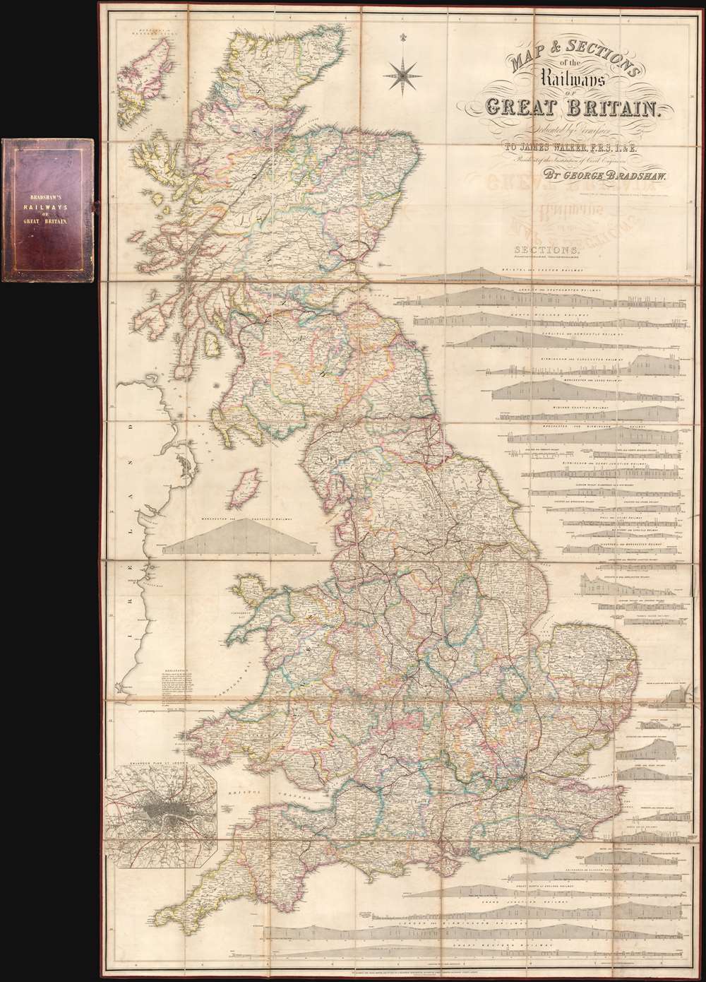 Map and Sections of the Railways of Great Britain. - Main View