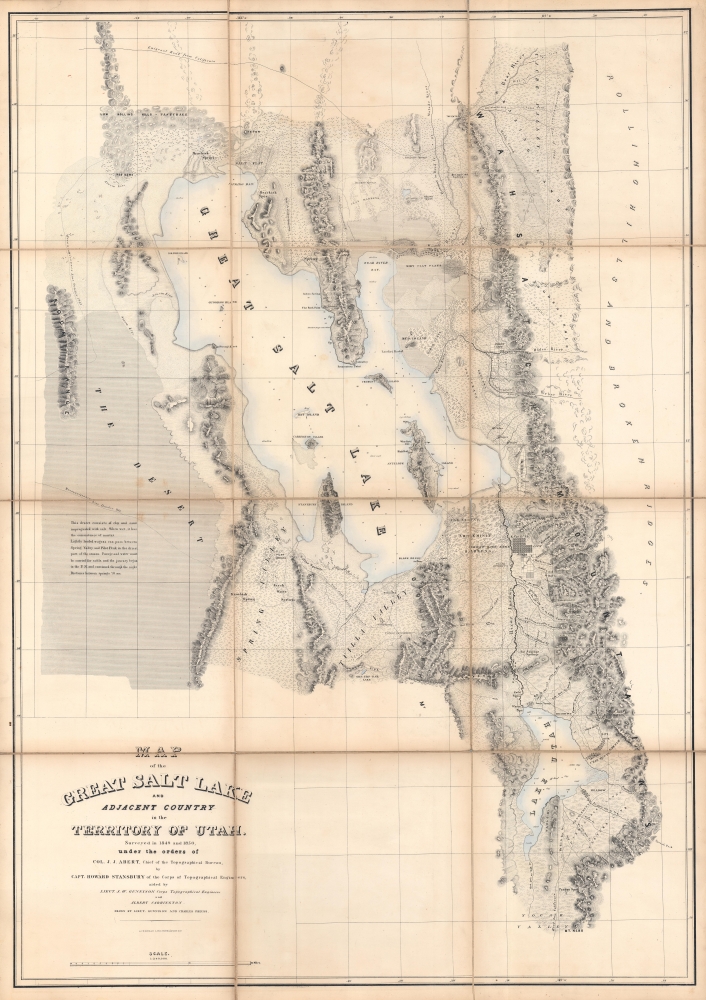 Map of the Great Salt Lake and Adjacent Country in the Territory of Utah. - Main View
