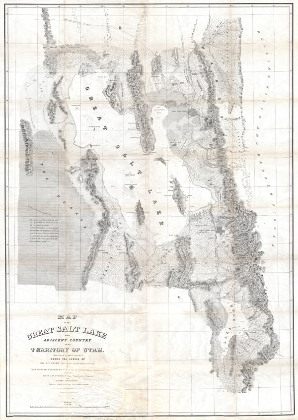 Map of the Great Salt Lake and Adjacent Country in the Territory of Utah. - Main View