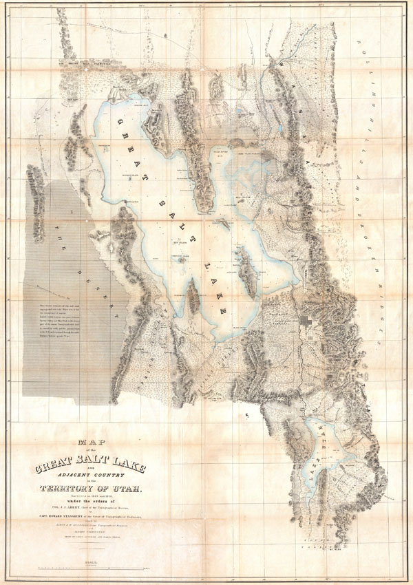 Map of the Great Salt Lake and Adjacent Country in the Territory of Utah. - Main View