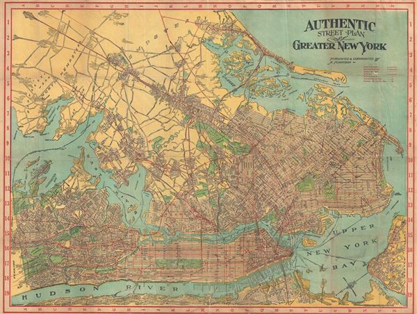 Authentic Street Plan of Greater New York. - Main View