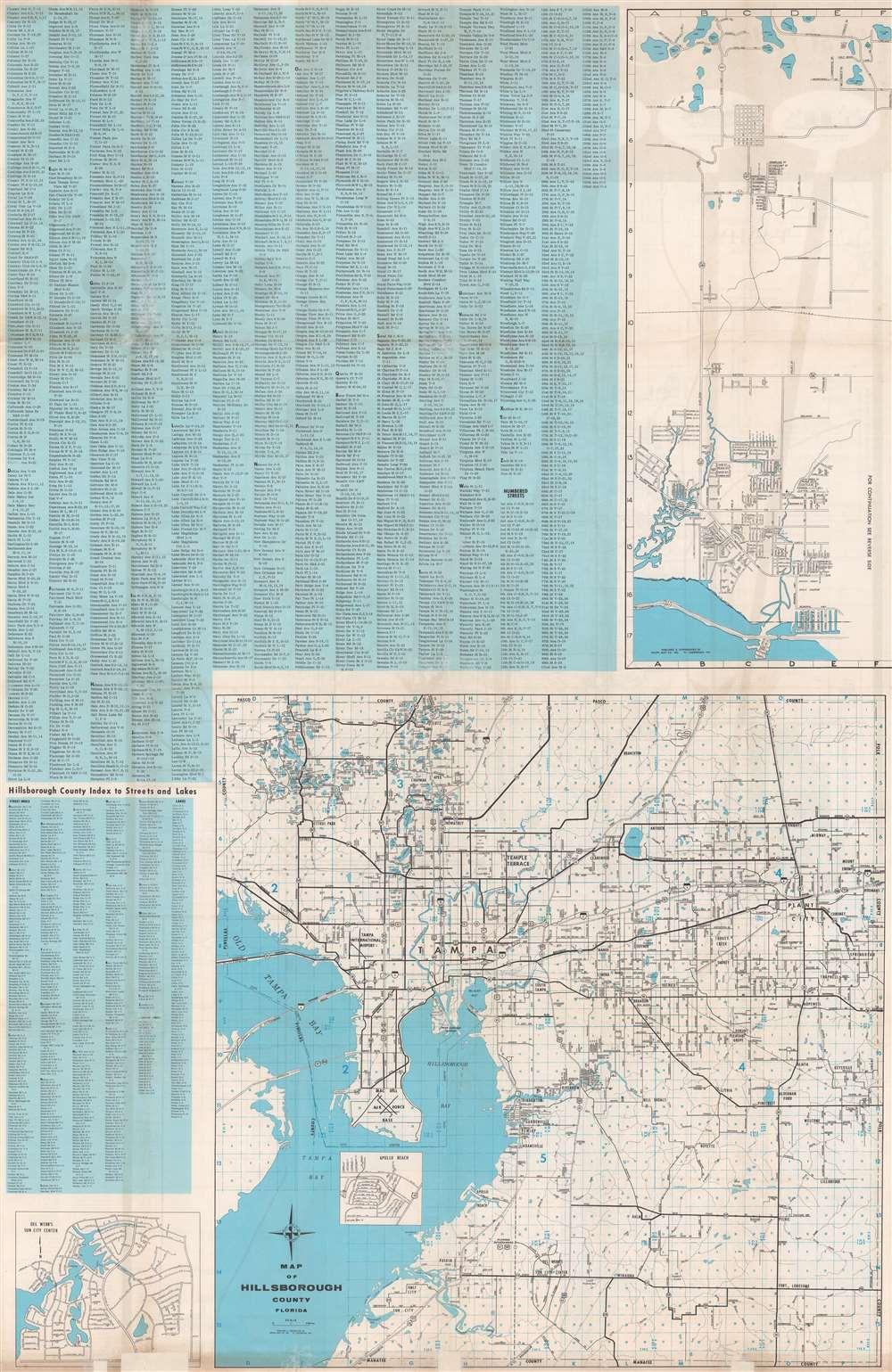 Map of Greater Tampa Florida. / City Map of Greater Tampa and Hillsborough County, Florida. - Alternate View 2
