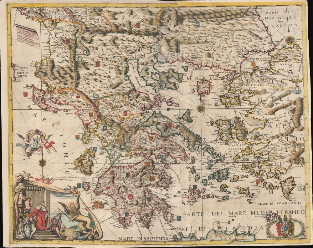 Grecia, et Arcipelago Descrizzione Topografica di P.Pier Anto. Pacifico di S. Toma Consecrata All'Altezze Serenissime de Carlo Filippi, e Christiano Lodovio Marchesi di Brandemburg, e c. - Main View