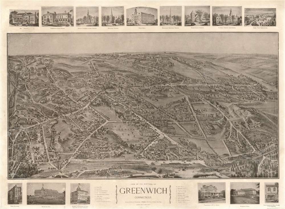 View of the Borough of Greenwich Connecticut. - Main View