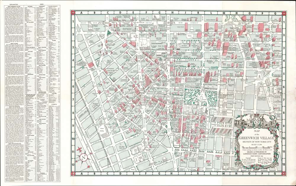 Map of the Greenwich Village Section of New York City. - Main View