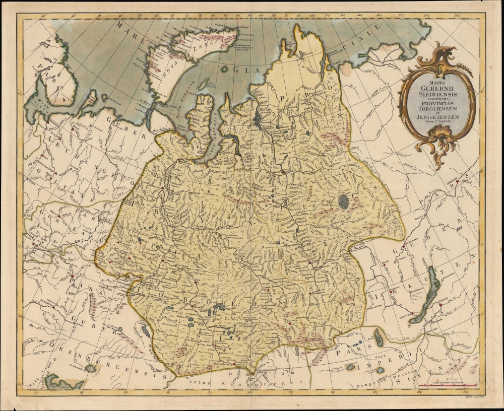 Mappa Gubernii Sibiriensis, continens procincias Toboliensem et Jenisejensem. - Main View