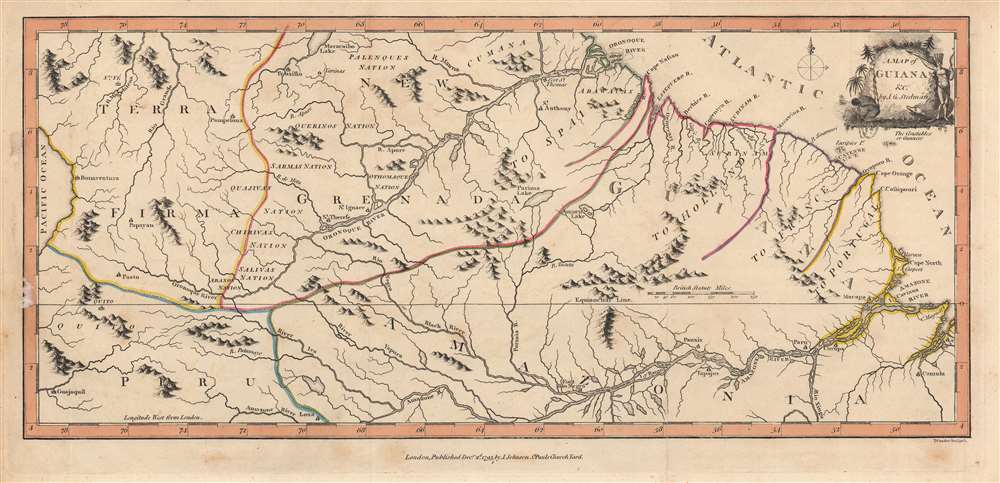1793 Stedman / Conder Map of Guiana