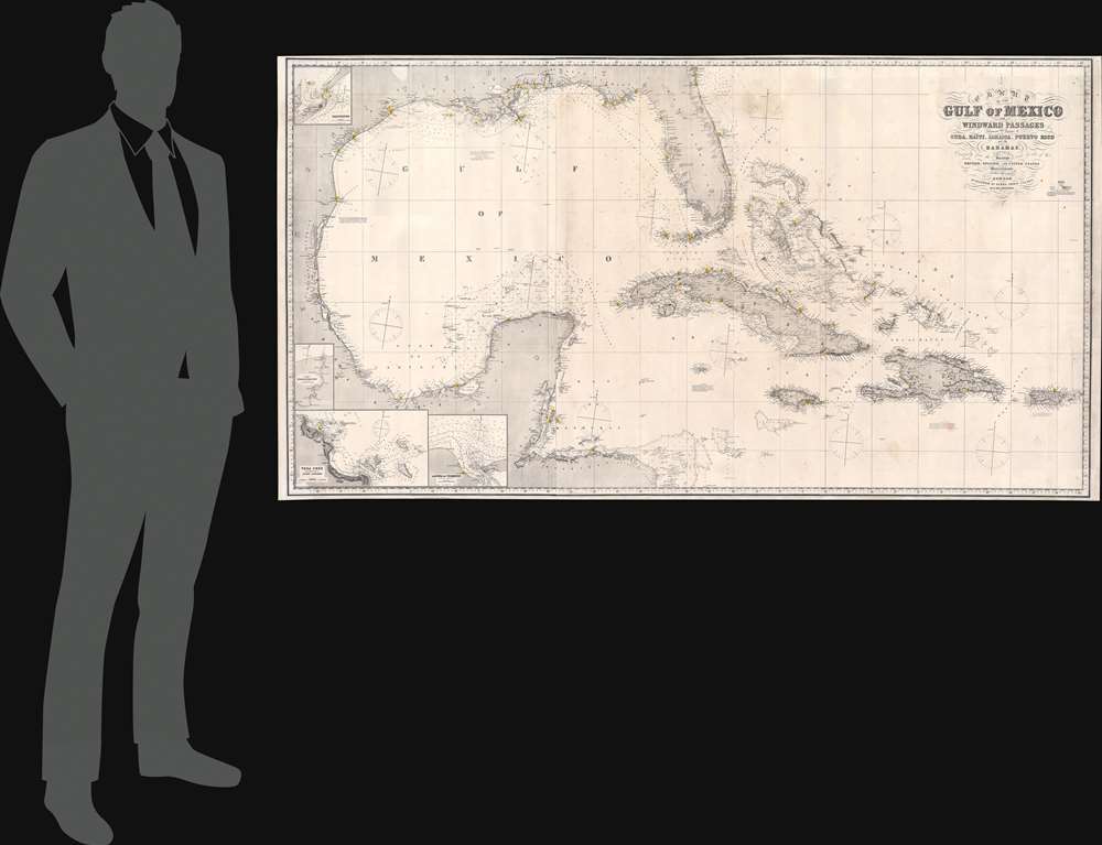 Chart of the Gulf of Mexico and Windward Passages including the Islands of Cuba, Haiti, Jamaica Puerto Rico and the Bahamas. - Alternate View 1