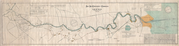 Hai Ho Conservancy Commission.  Plan of Hai-Ho from Tientsin City to the Sea. January 1927. - Main View