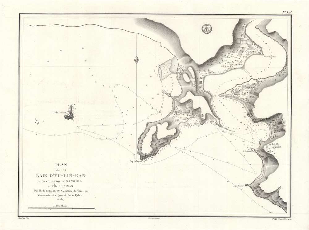 Carte réduite de la Partie Méridionale de l'Île d'Hainan... - Alternate View 2