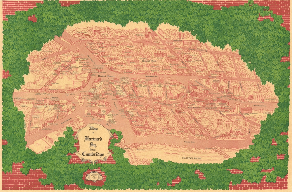 Map of Harvard Sq. Area Cambridge. - Main View