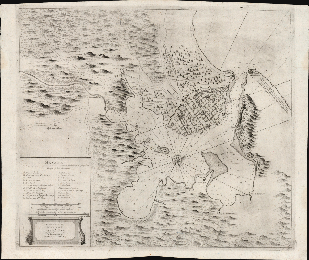 1700 J. Van Keulen Plan and Chart of Havana Harbor
