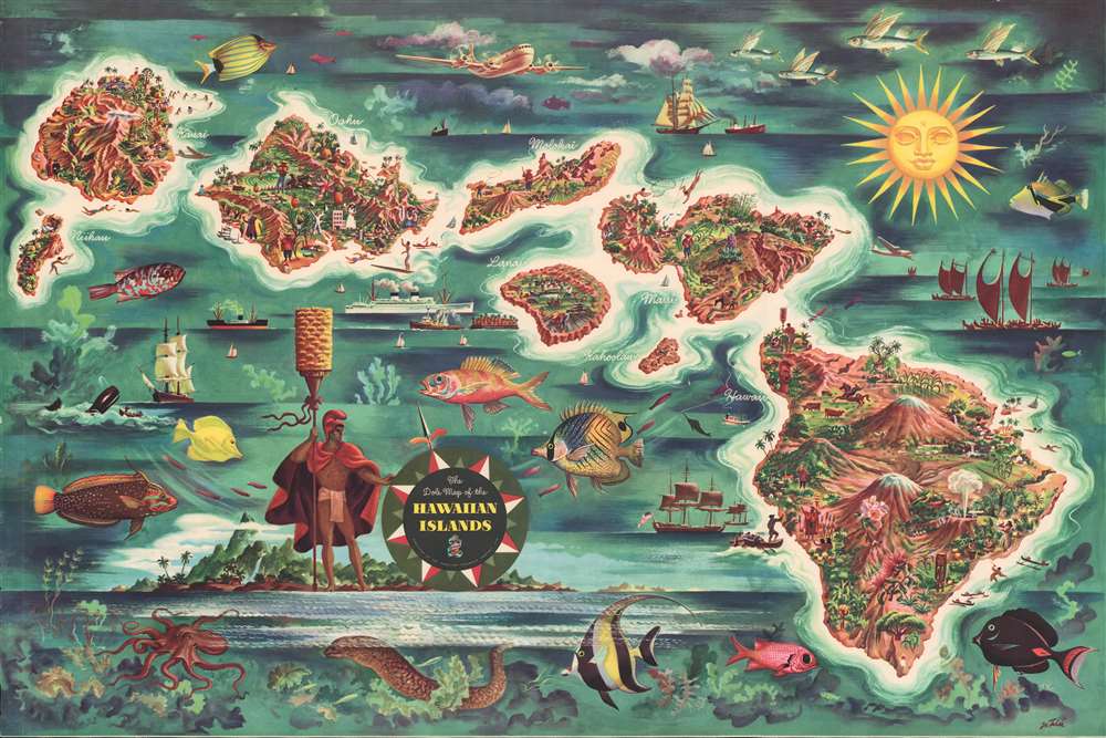 The Dole Map of the Hawaiian Islands. - Main View