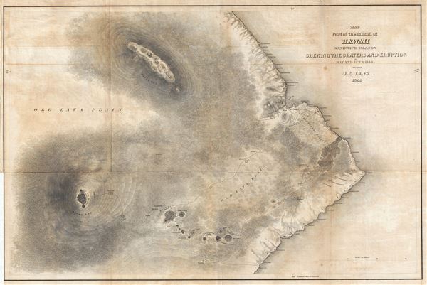 Map of Part of the Island of Hawaii Sandwich Islands Shewing the Craters and Eruption of May and June 1840. - Main View