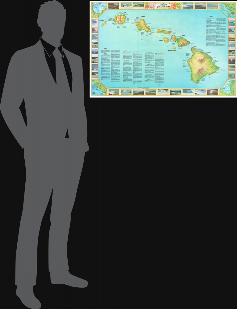 Hawaii Surfing Map. - Alternate View 1