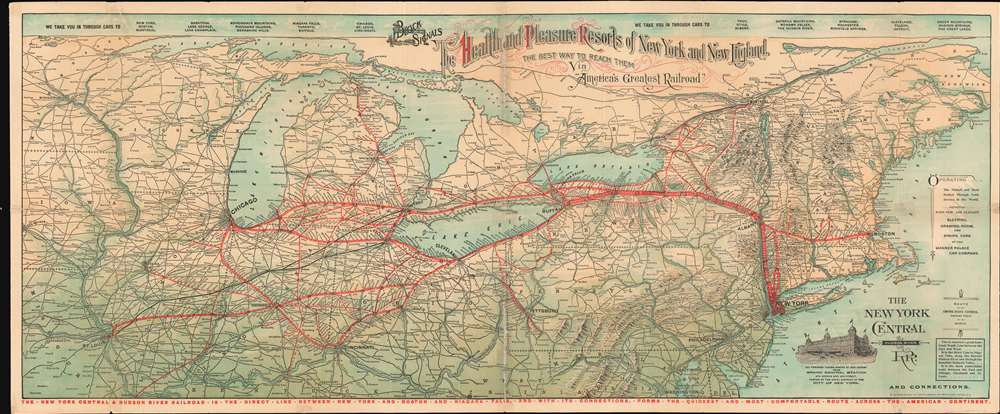 The Health and Pleasure Resorts of New York and New England, the Best Way to Reach Them via 'America's Greatest Railroad'. The New York Central and Hudson River R.R. - Main View