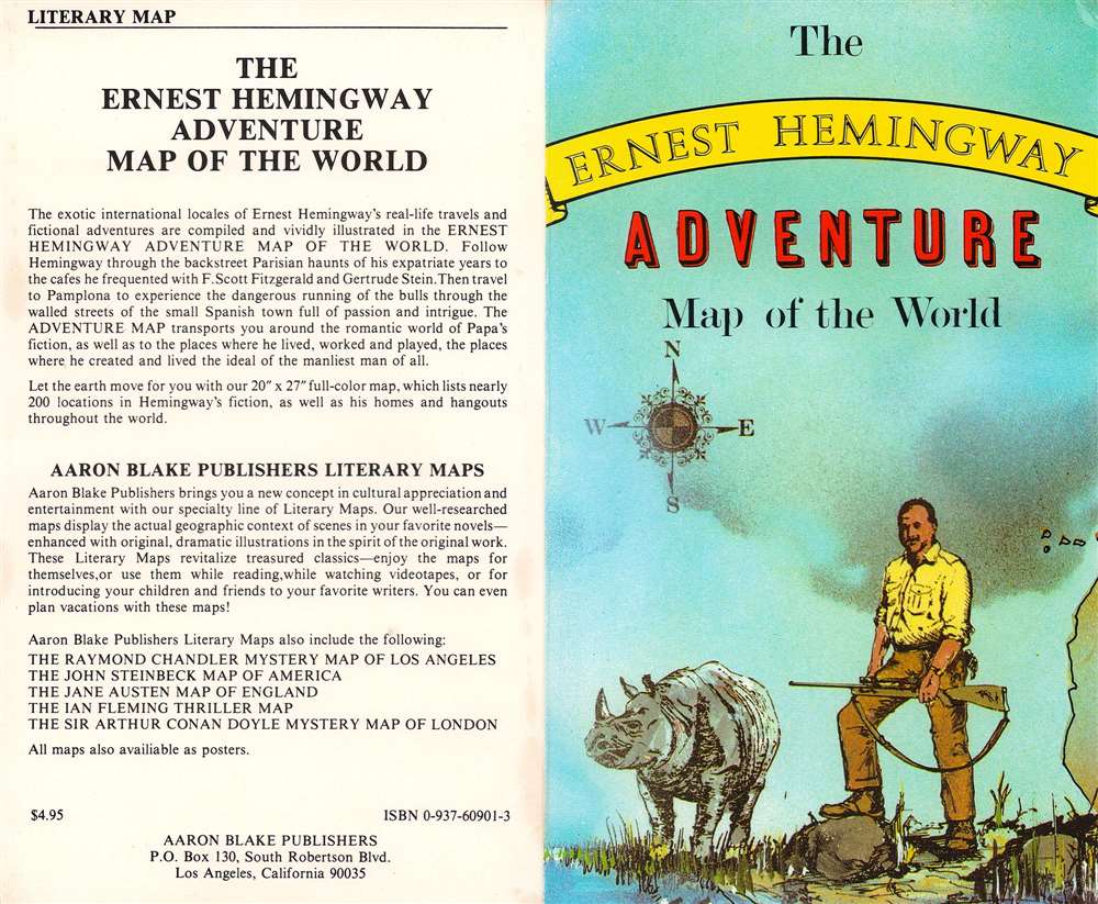 The Ernest Hemingway Adventure Map of the World. - Alternate View 1