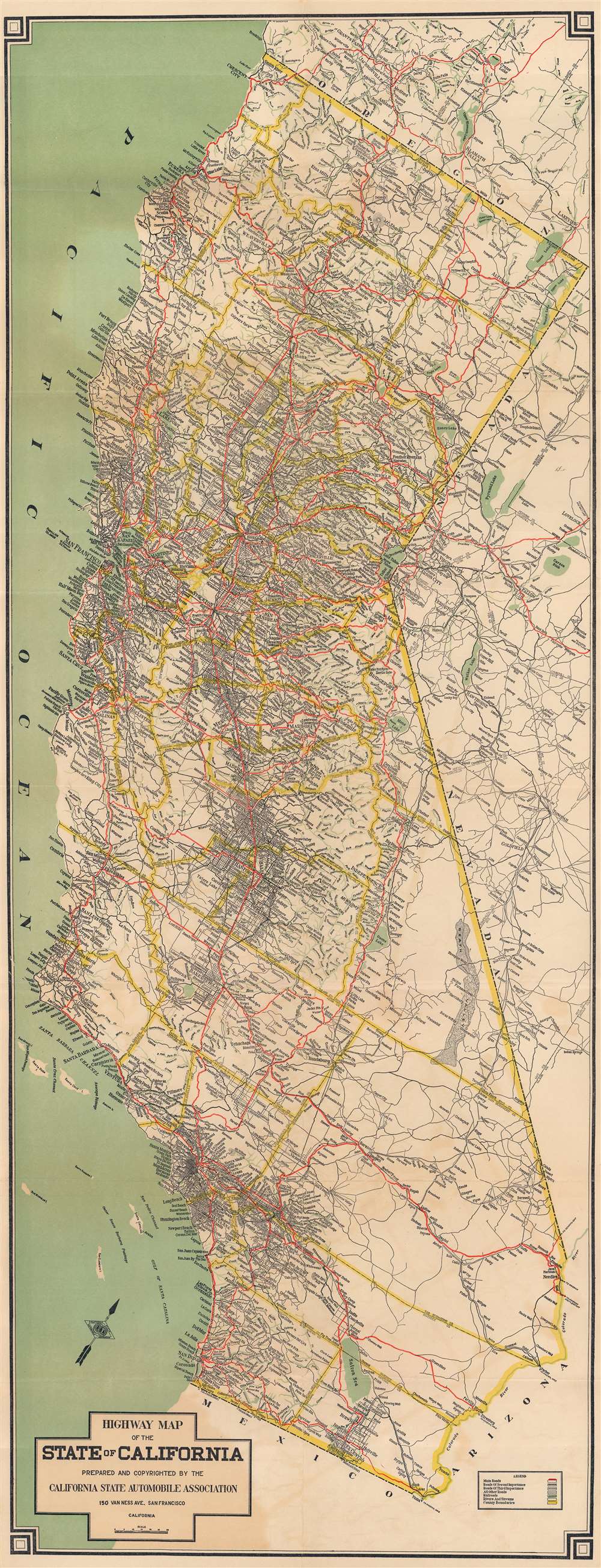 Highway Map of the State of California. - Main View