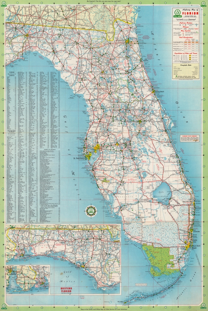 Highway Map of Florida. - Main View