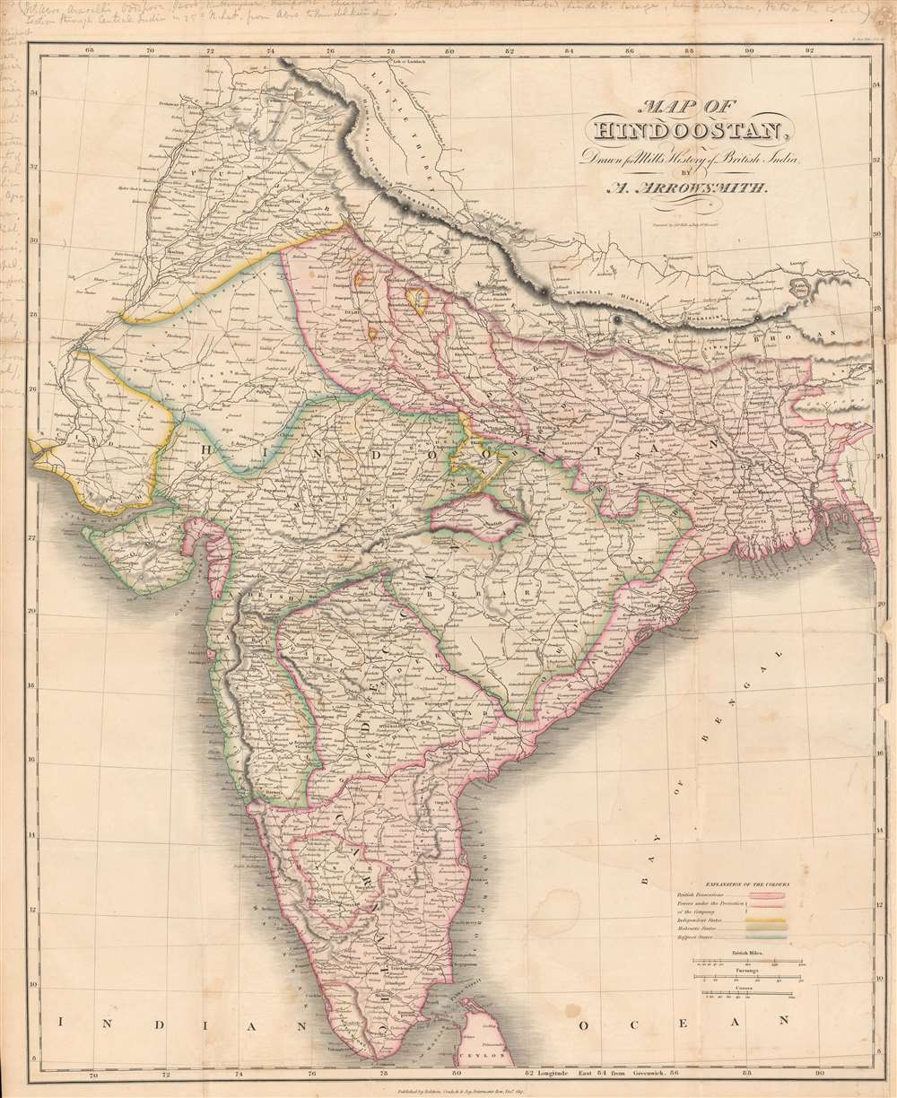 Map of Hindoostan drawn for Mill's History of British India. - Main View