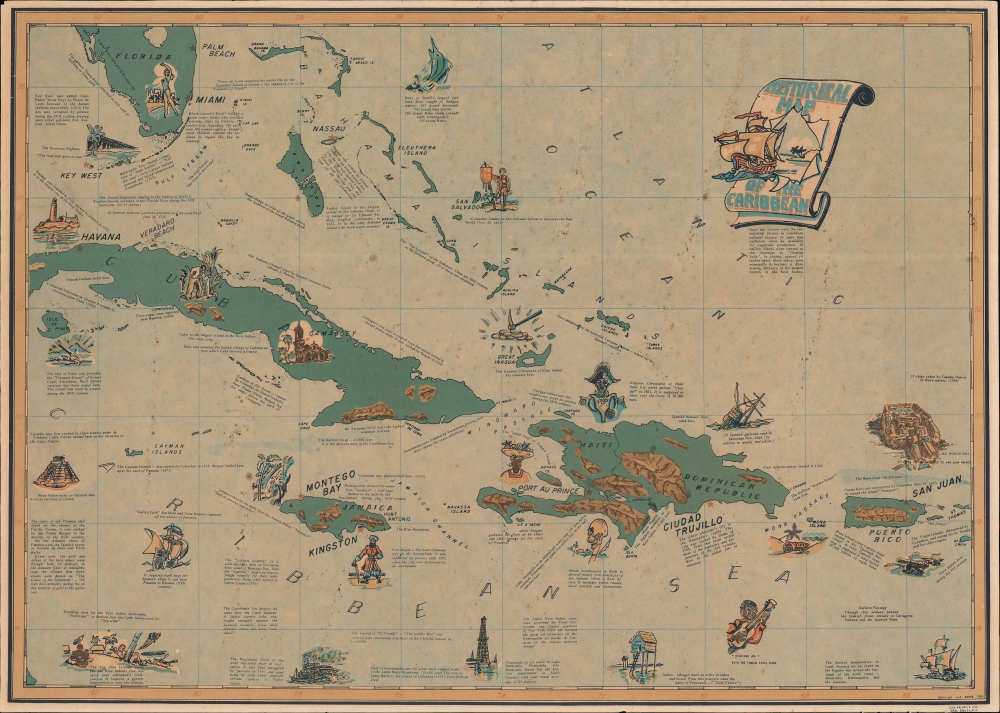 Historical Map of the Caribbean. - Main View