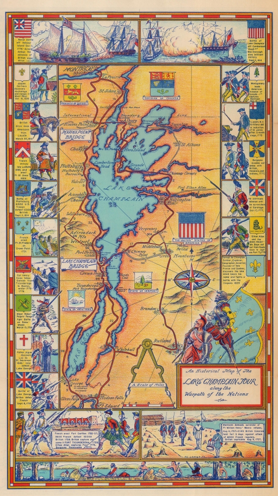 An Historical Map of the Lake Champlain Tour along the Warpath of the Nations. - Main View