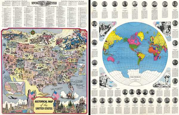 Historical Map of the United States / The World. - Main View