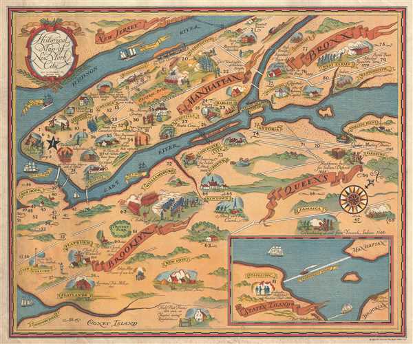 Historical Map of New York City. - Main View
