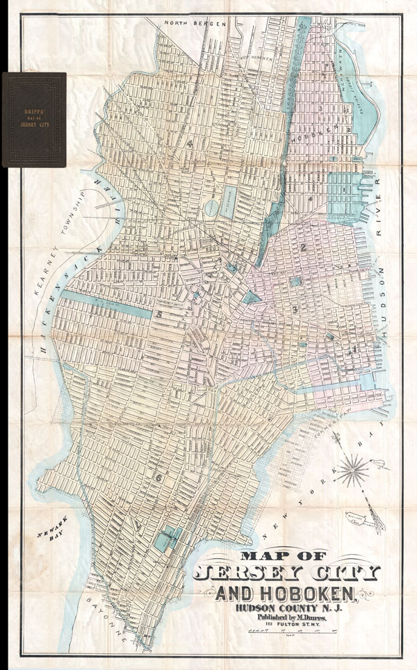 Map of Jersey City and Hoboken Hudson County N. J. - Main View