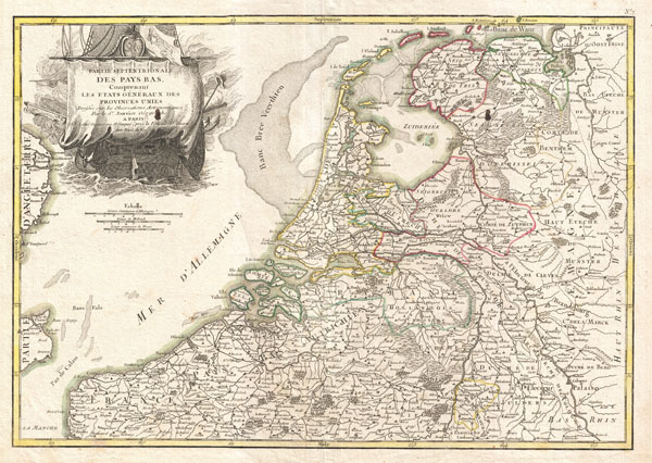 Partie Septentrionale des Pays Bas, Comprenant Les Etats Generaus des Provinces Unies. - Main View