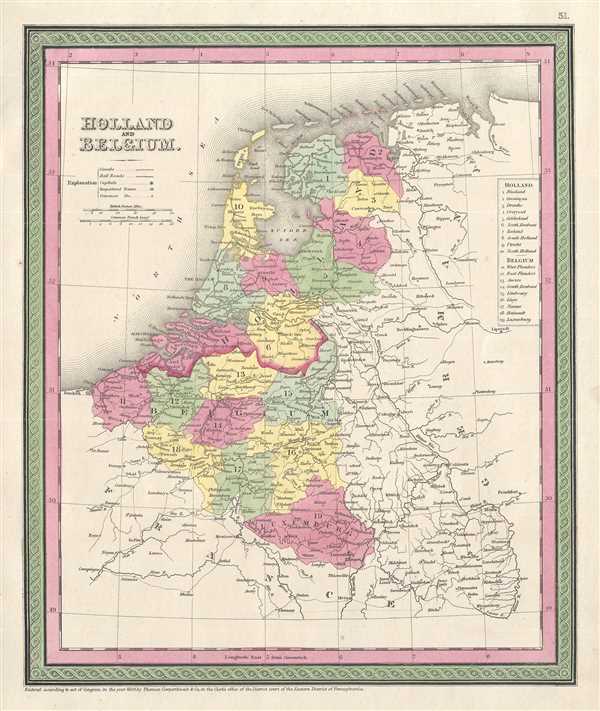 1854 Mitchell Map of Holland and Belgium