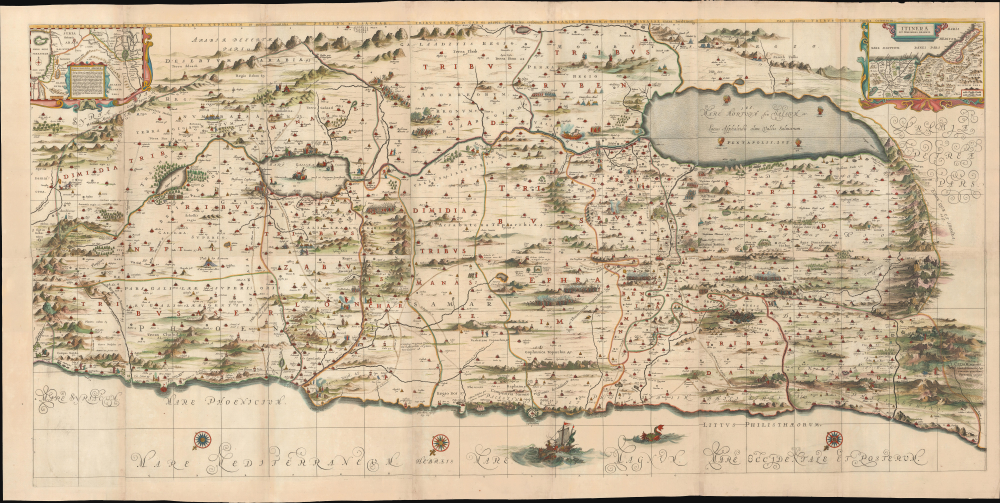1662 Jansson and Hornius Map of the Holy Land, Israel, and Palestine