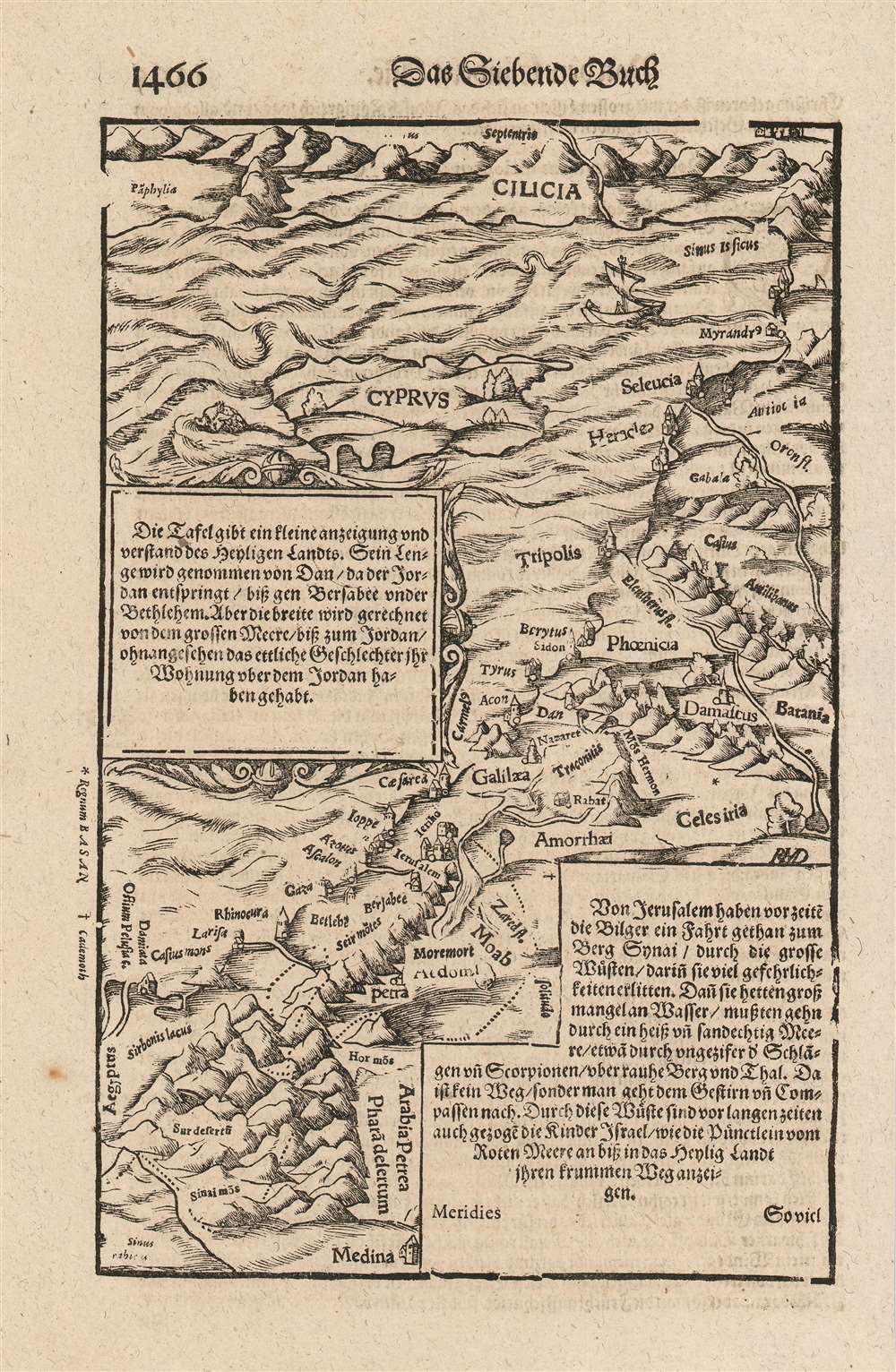 [Woodcut map of the Eastern Mediterranean Sea, Cyprus and the Holy Land. - Main View