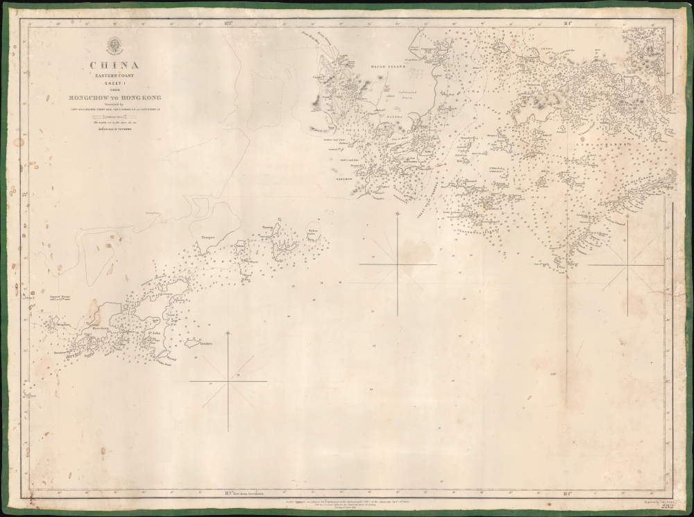 China Eastern Coast Sheet I, From Mongchow to Hong Kong. / [Admiralty Chart No.] 2212. - Main View