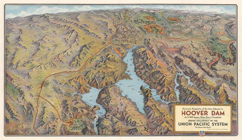 Panoramic Perspective of the Area Adjacent to Hoover Dam as it Will Appear When Dam is Completed. - Main View