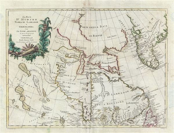 La Baja d'Hudson Terra di Labrador e Groenlandia con le Isloe Adiacenti di nuova Projezione. - Main View