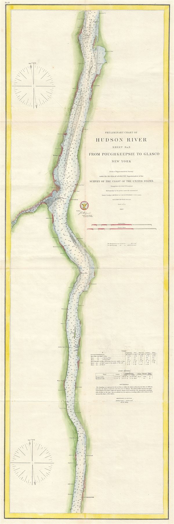 Preliminary Chart of Hudson River Sheet No. 3 from Poughkeepsie to Glasco New York. - Main View