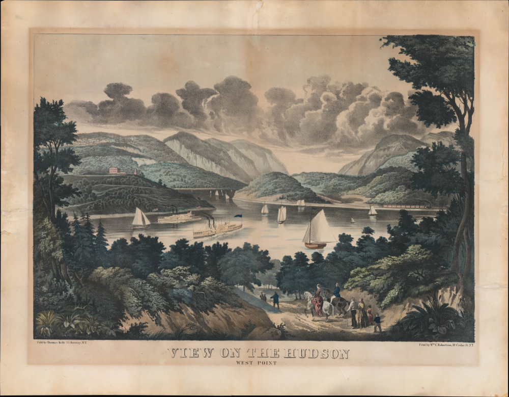 1865 Robertson / Kelly View of West Point and the Hudson River, New York