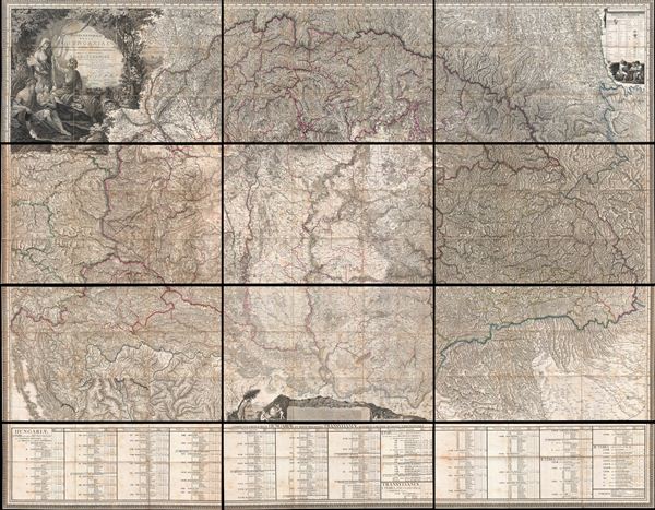 Mappa Generalis Regni Hungariae, partiumque adnexarum Croatiae, Slavoniae et Confiniorum Militarium.  Magni item Principatus Transylvaniae geometricis partium dimensionibus, recentissimisque astronomicis observationibus superstructa, adjectis finibus Provinciarum Bukovinae, Galliciae, Silesiae, Austriae, Styriae, Carinthiae, Carnioliae, Dalmatiae, Bosniae, Serviae, Valachae, et Moldaviae. - Main View