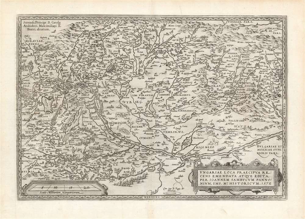 Ungariae Loca Praecipua Recens Emendata Atque Edita, per Ioannem Sambucum Pannonium, Imp. Ms. Historicum. 1579. - Main View